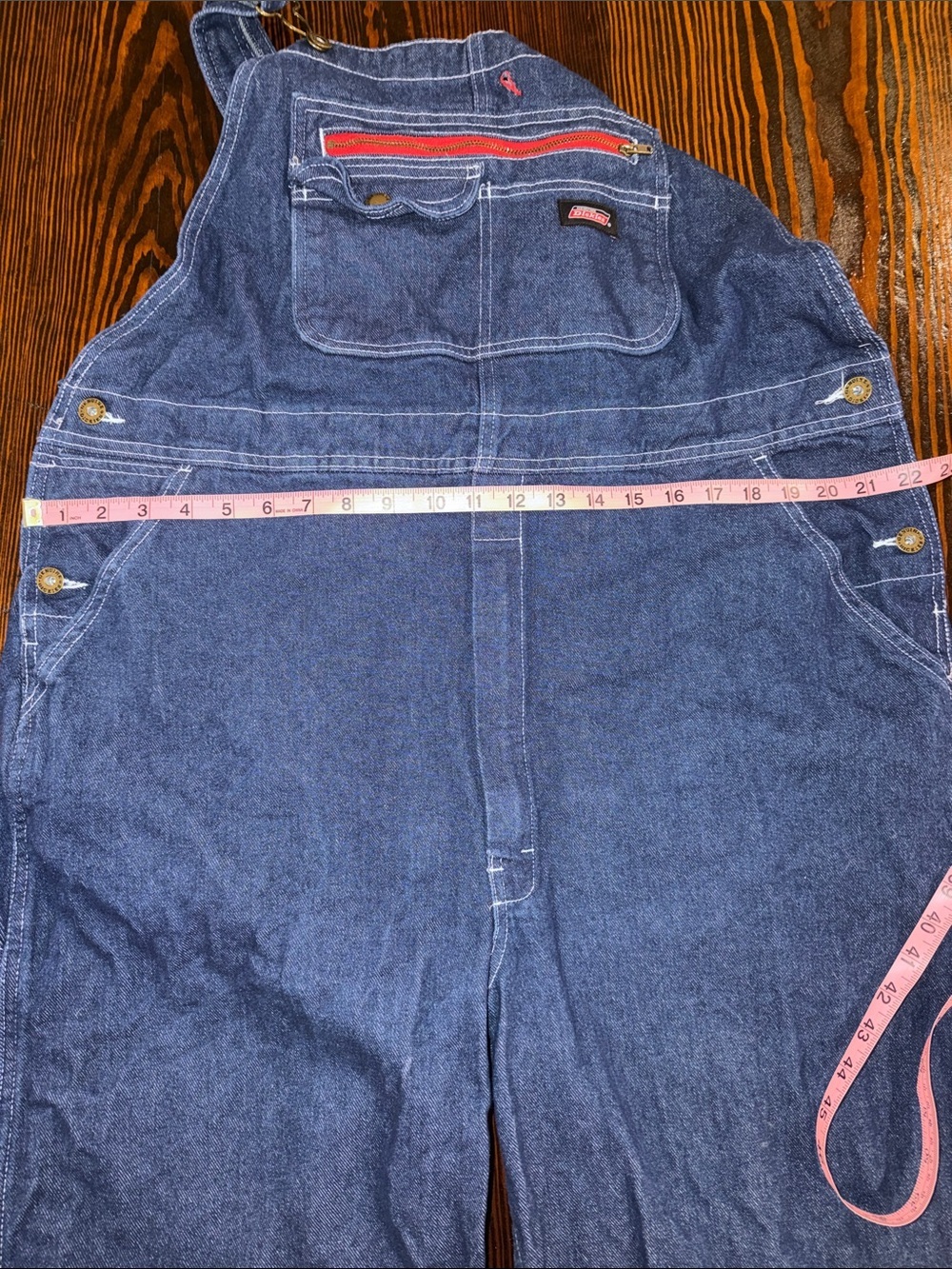 Dickies Black and Red Logo Workwear bib overalls Label size large - Picture 6 of 8